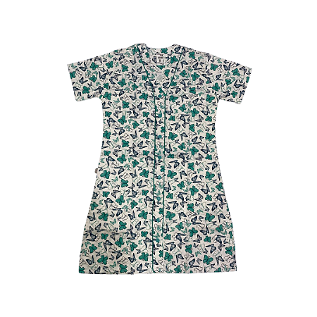 Camisola Adulto com Botões e Estampa de Borboletas - Lily Pijamas
