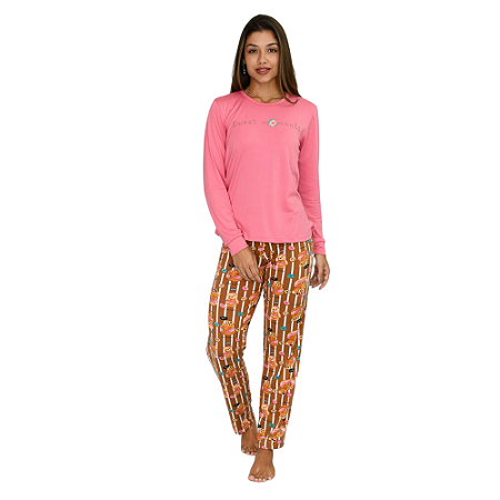 Pijama Longo Suede Feminino – Sweet Moments | Lily Pijamas