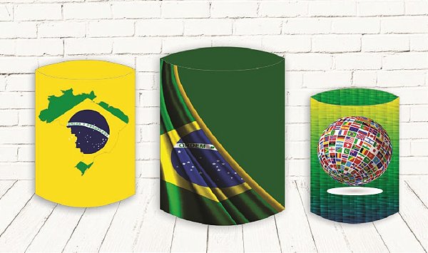 Trio De Capas P/ Cilindros Sublimado Brasil Veste Fácil