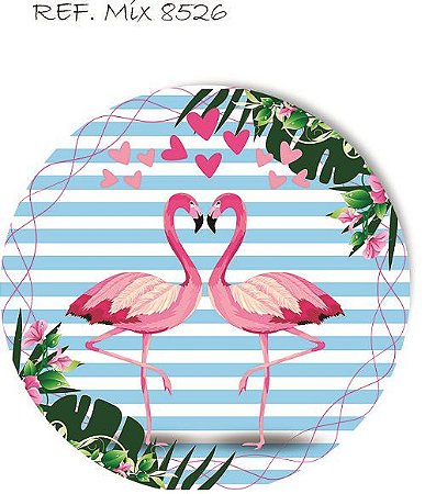 Painel Festa Redondo Sublimado Flamingo C/elástico