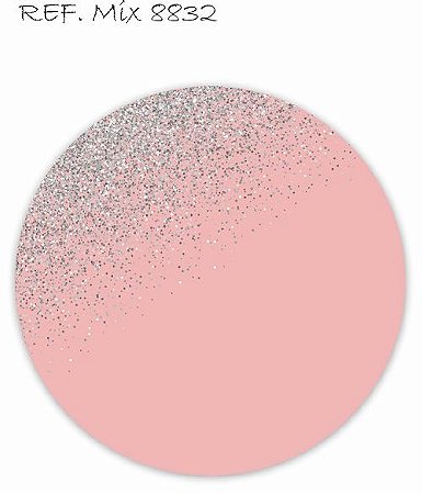 Painel Festa Redondo Sublimado Rosa Com Glitter C/elástico