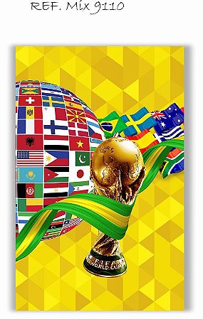 Painel Retangular Decorativo Para Festa Futebol Copa Do Mundo