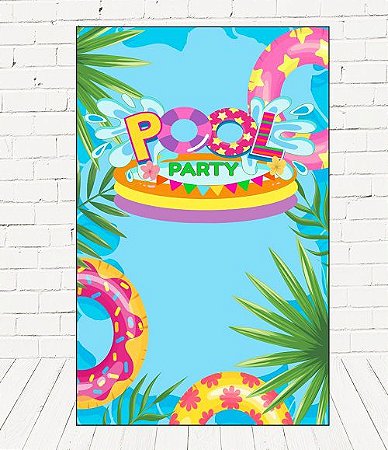 Painel Retangular Decorativo Para Festa Pool Party
