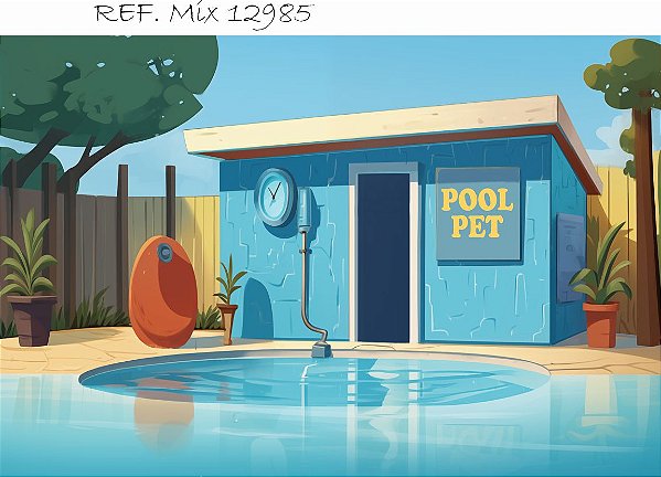 Fundo Fotográfico Cenário Pool Pet