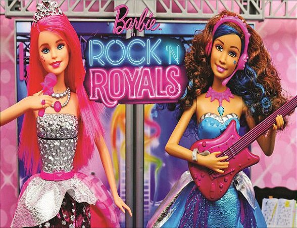 Painel para festas de aniversário e fotografias Barbie Rock'n Roll - MIX  ESTILOS Fundos Fotográficos