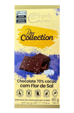 Tablete de Chocolate 70% Cacau c/ Flor de Sal - 80g