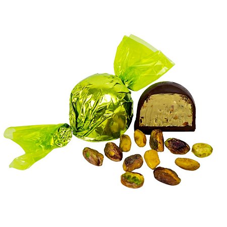 Trufa de Chocolate 44% Cacau ao Leite c/ Creme de Pistache - 30g