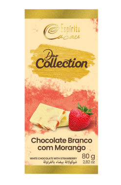 Tablete de Chocolate Branco com Morango - 80g