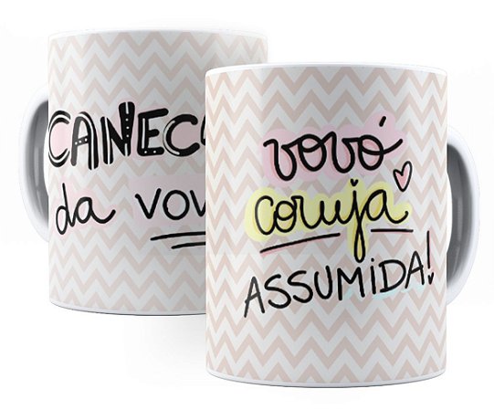 Caneca Vovó Coruja Assumida 325 Ml De Porcelana