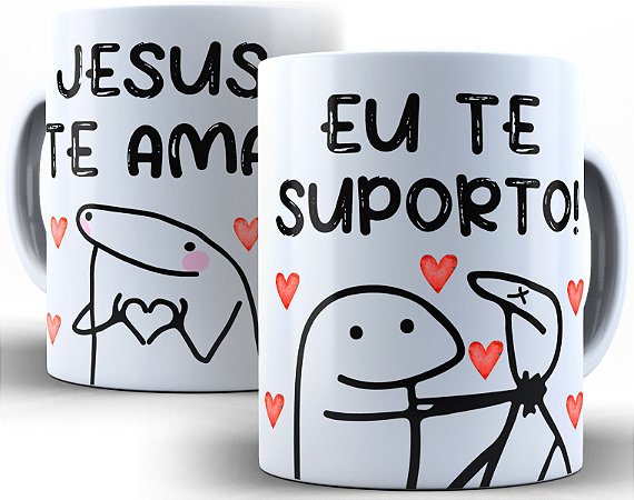 Caneca Flork Eu te Suporto 325 Ml De Porcelana