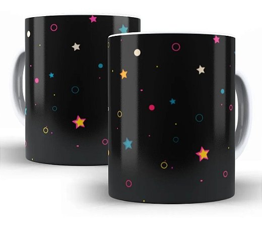 Caneca Estrelas 325 Ml De Porcelana - PROMOÇÃO