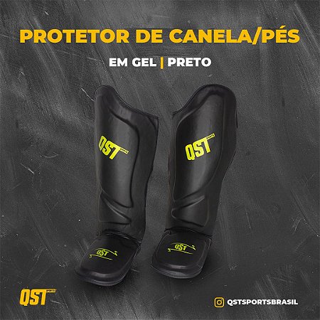 Protetor para Canela Q1 Gel Black - Linha Premium