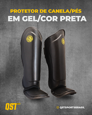 Protetor para Canela Q1 Gel Black - Linha Premium