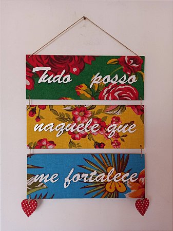 Quadro em tiras - Tudo posso naquele que me fortalece