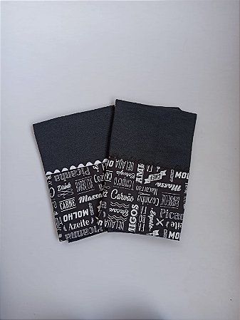 Pano de Copa Preto - Kit com 2 unidades