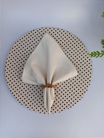 Mesa Posta completa  6 lugares - Poá bege e marrom