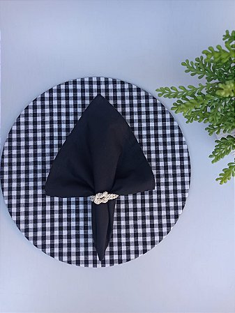Mesa Posta completa - Xadrez Preto e Branco