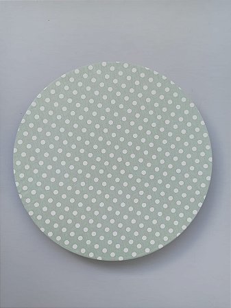 Sousplat para Mesa Posta Poá Verde água e Branco - kit com 4 lugares