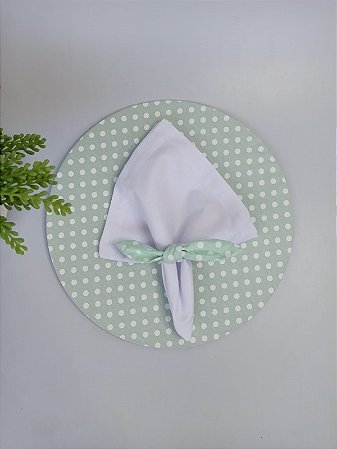 Mesa Posta completa 6 lugares - Poá Verde água e Branco