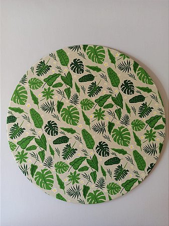 Mesa posta - kit de sousplat - estampa folhagem Verde