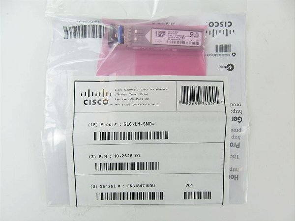 Transceptor GLC-LH-SMD Cisco - SFP Fibra