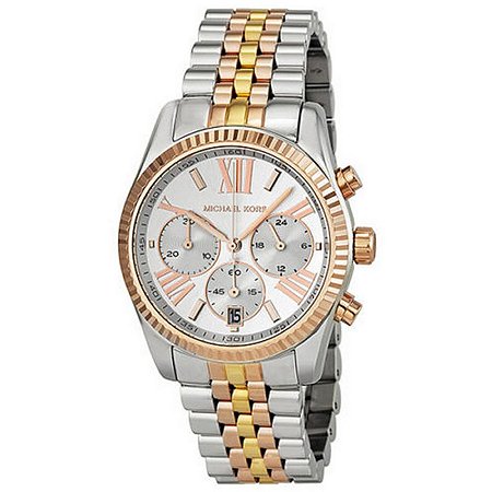 relogio michael kors prata e rose