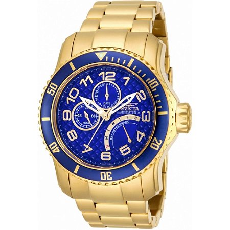 Relogio dourado com fundo azul Clearance