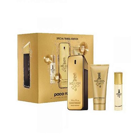 Kit Perfume Paco Rabanne 1 Million 100ml + Shower Gel 100ml + Mini 10ml