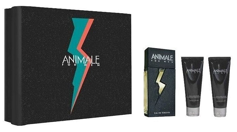 Kit Perfume Animale For Men Edt 100ml + Pós Barba 100ml + Sabonete Liquido 100ml