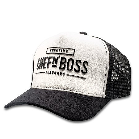 Bonés Trucker em Camurça Frente Branca