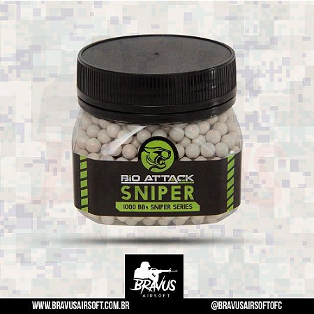 BBS PARA AIRSOFT SNIPER SERIES 0.45G 1000 UNIDADES - BIO ATTACK