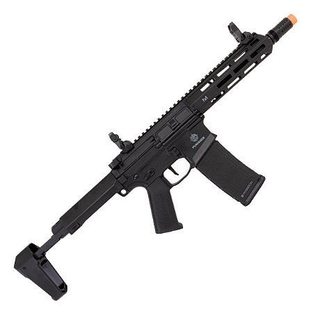 RIFLE DE AIRSOFT M4 PDW PUNISHER 1 AEGR PRETA GATILHO ELETRÔNICO - POSEIDON