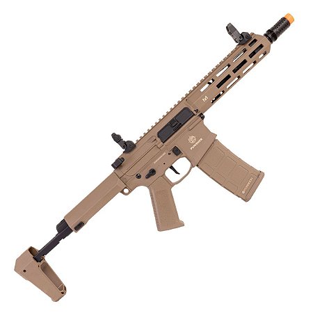 RIFLE DE AIRSOFT M4 PDW PUNISHER 1 AEGR TAN GATILHO ELETRÔNICO - POSEIDON