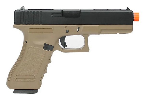 PISTOLA AIRSOFT TAN GBB GLOCK 18 FULL -  WE