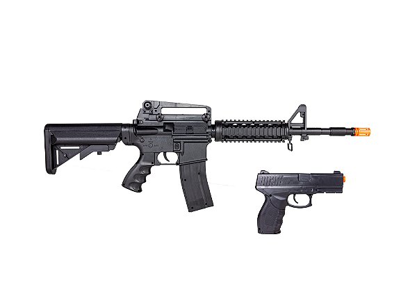 AIRSOFT KIT VIGOR – RIFLE SPRING M4RIS + PISTOLA SPRING 24/7