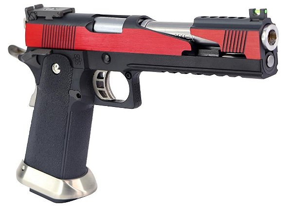 PISTOLA DE AIRSOFT GBB HI-CAPA 6" T-REX COMPETITION ALPHA BLOWBACK BLACK / RED - WE 6MM