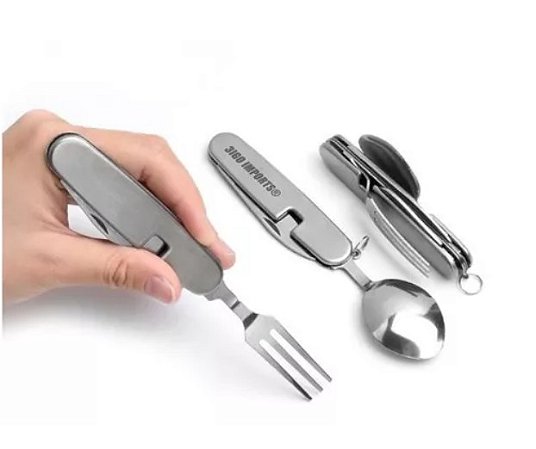 KIT TALHER CAMPING EM AÇO INOXIDÁVEL