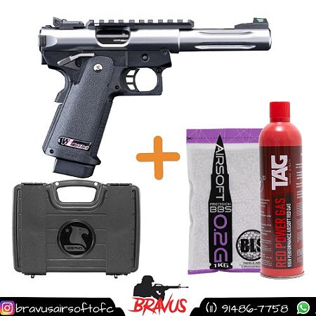 PISTOLA DE AIRSOFT GBB GALAXY HI-CAPA SERIES PREMIUM + CASE GRIPHO + RED GAS + 0,20G BLS