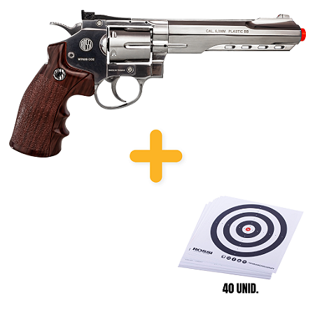 REVÓLVER AIRSOFT WINGUN W702S 6 CO2 6MM + ALVOS