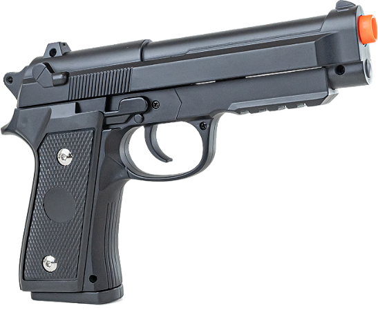 PISTOLA DE AIRSOFT VIGOR PT92 V22 SPRING 6MM + ALVOS