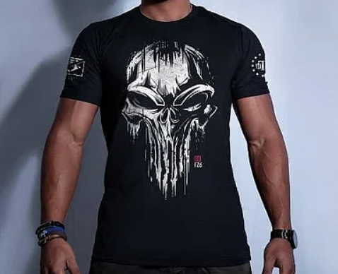 CAMISETA MASCULINA - PUNISHER SKULL - TEAM SIX