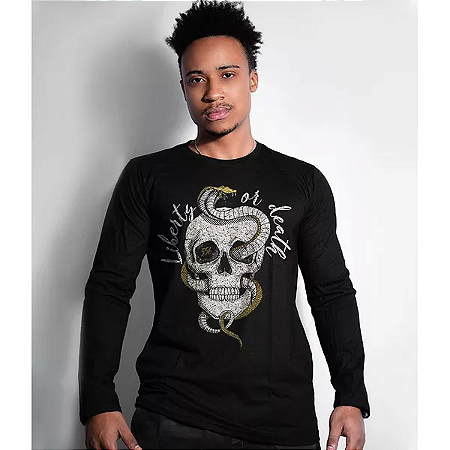 CAMISETA MASCULINA MANGA LONGA LIBERTY OR DEATH - TEAM SIX