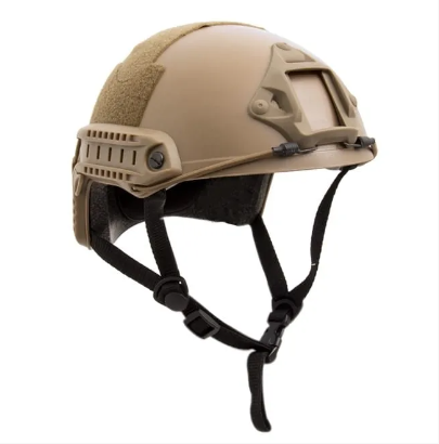 CAPACETE TÁTICO MILITAR EMRSON FAST S/ PROTEÇÃO DE ORELHA, COM SISTEMA DE REGULAGEM - TAN