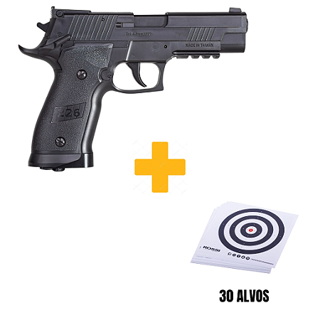 PISTOLA DE PRESSÃO P226 X-4 CO2 4,5 MM + ALVOS