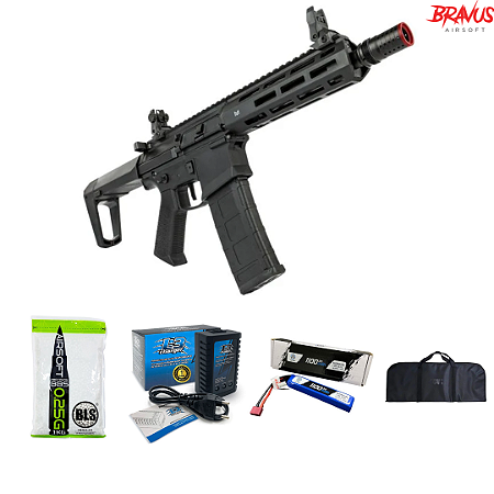 RIFLE DE AIRSOFT D.E ARMORY M904G BRADOCK + PACOTE DE BLS (4000 bbs) + BATERIA LIPO 11.1V 1100MAH + CARREGADOR DE BATERIA + CASE DE TRANSPORTE TAG