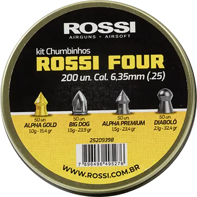 Chumbinho Kit Rossi Four 6,35 mm (200 un)