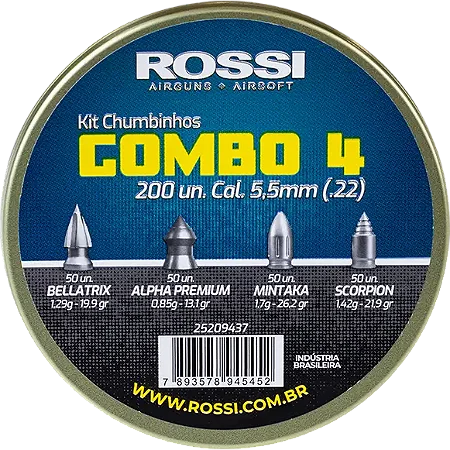 Chumbinho Rossi Combo 4 5,5 mm (200 un)