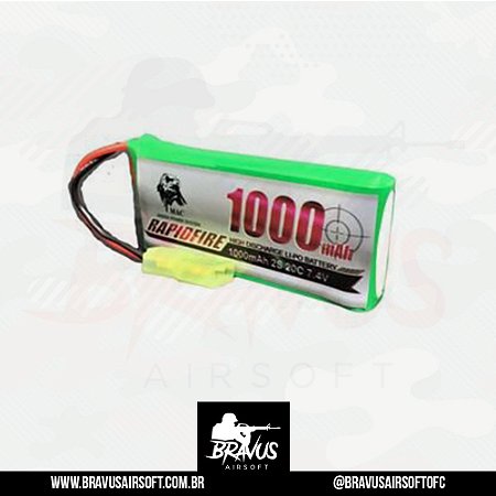 BATERIA LIPO AIRSOFT 2000 MAH 2S 7.4V 20C - RAPIDFIRE