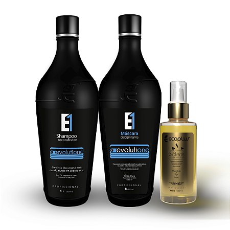 Combo Shampoo Evolutione + Máscara Disciplinante Evolutione + Óleo Reparador De Pontas