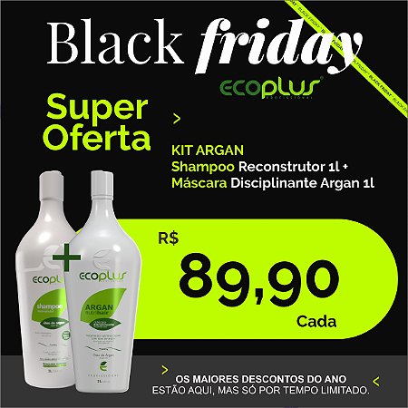 KIT ARGAN Shampoo Reconstrutor 1l + Máscara Disciplinante Argan 1l
